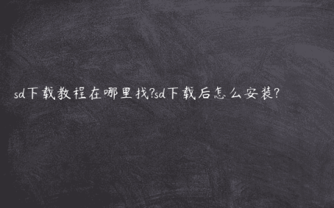 sd下载教程在哪里找?sd下载后怎么安装?