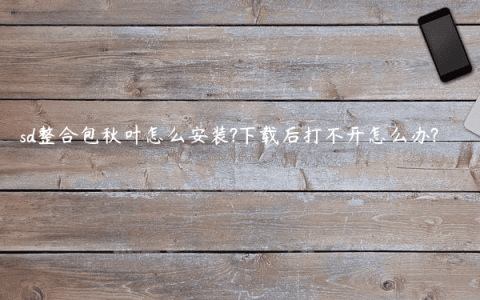 sd整合包秋叶怎么安装?下载后打不开怎么办?
