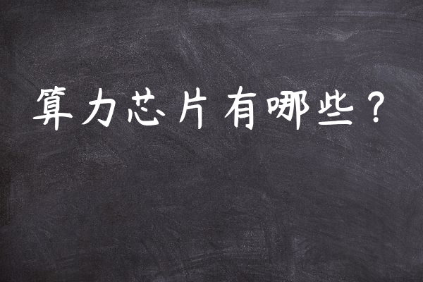 算力芯片有哪些？