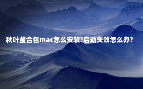 秋叶整合包mac怎么安装?启动失败怎么办?