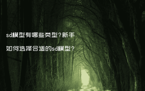 sd模型有哪些类型?新手如何选择合适的sd模型?