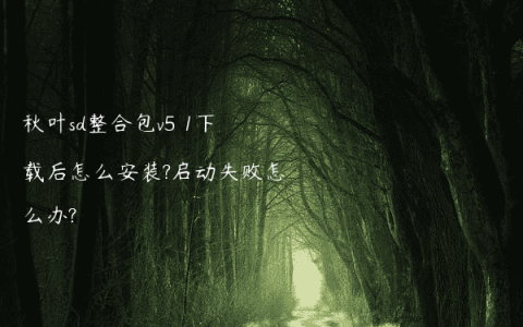 秋叶sd整合包v5 1下载后怎么安装?启动失败怎么办?