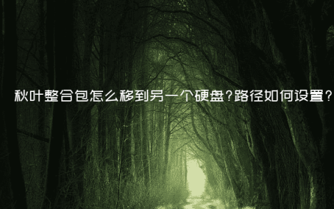 秋叶整合包怎么移到另一个硬盘?路径如何设置?