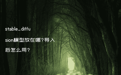 stable_diffusion模型放在哪?导入后怎么用?