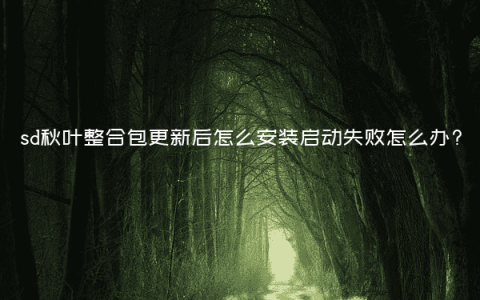 sd秋叶整合包更新后怎么安装启动失败怎么办?