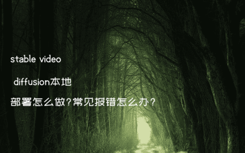 stable video diffusion本地部署怎么做?常见报错怎么办?