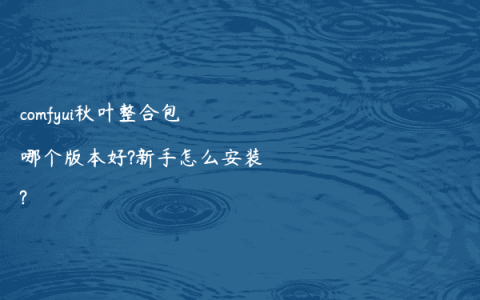 comfyui秋叶整合包哪个版本好?新手怎么安装?