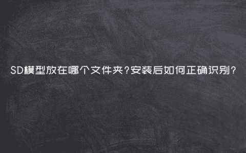 SD模型放在哪个文件夹?安装后如何正确识别?