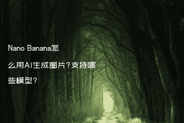 Nano Banana怎么用AI生成图片?支持哪些模型?