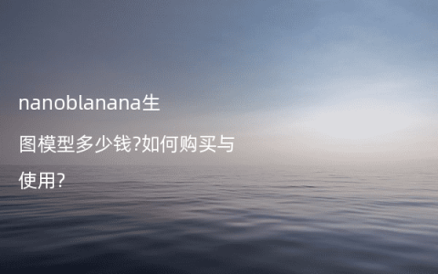 nanoblanana生图模型多少钱?如何购买与使用?
