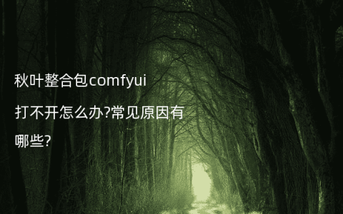 秋叶整合包comfyui打不开怎么办?常见原因有哪些?