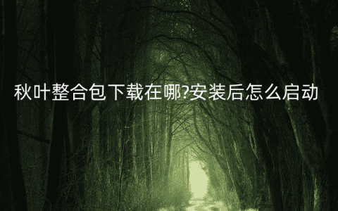 秋叶整合包下载在哪?安装后怎么启动