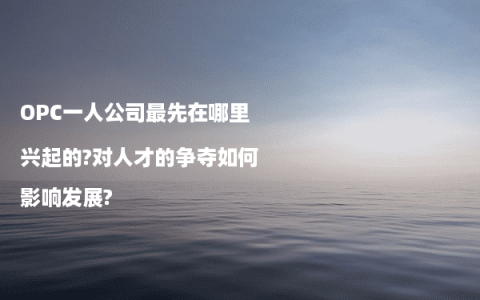 OPC一人公司最先在哪里兴起的?对人才的争夺如何影响发展?