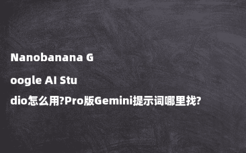 Nanobanana Google AI Studio怎么用?Pro版Gemini提示词哪里找?