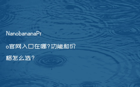 NanobananaPro官网入口在哪?功能和价格怎么选?