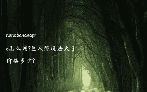 nanobananapro怎么用?巨人照玩法火了价格多少?