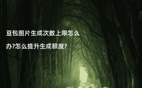 豆包图片生成次数上限怎么办?怎么提升生成额度?