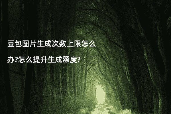 豆包图片生成次数上限怎么办?怎么提升生成额度?