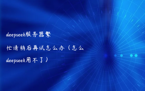 deepseek服务器繁忙请稍后再试怎么办（怎么deepseek用不了）