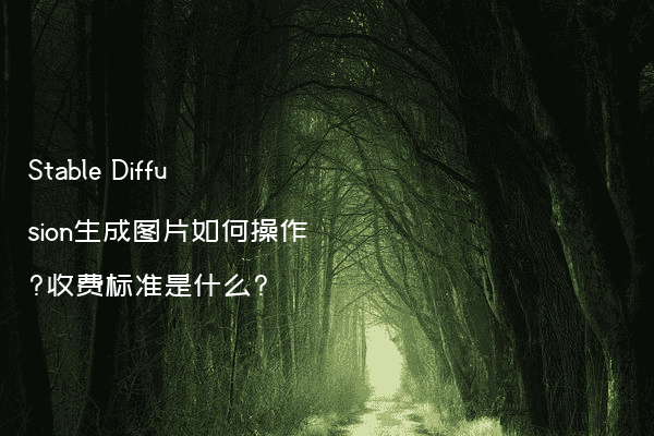 Stable Diffusion生成图片如何操作?收费标准是什么?