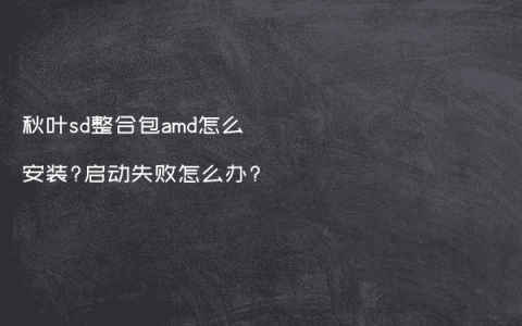 秋叶sd整合包amd怎么安装?启动失败怎么办?