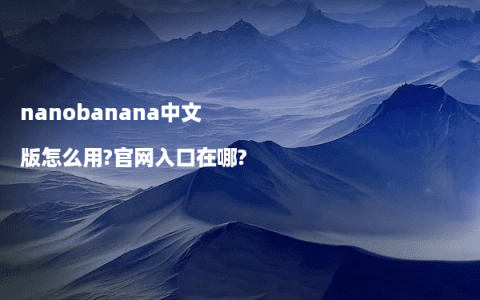 nanobanana中文版怎么用?官网入口在哪?