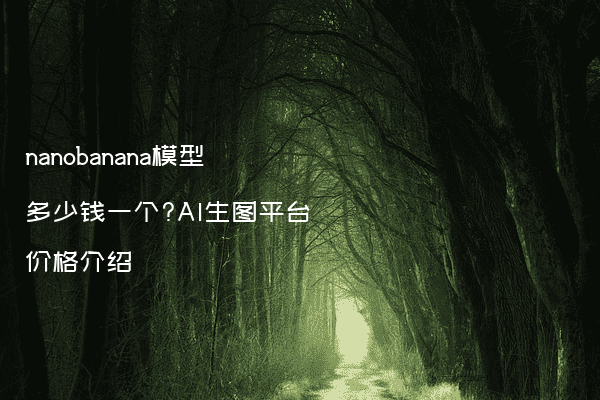 nanobanana模型多少钱一个?AI生图平台价格介绍