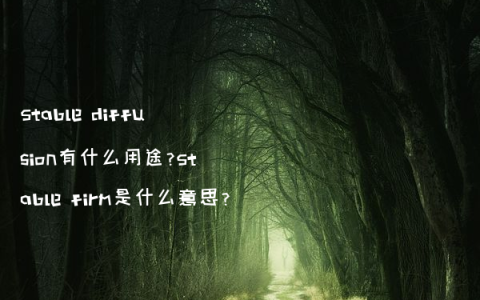 Stable diffusion有什么用途?Stable firm是什么意思?