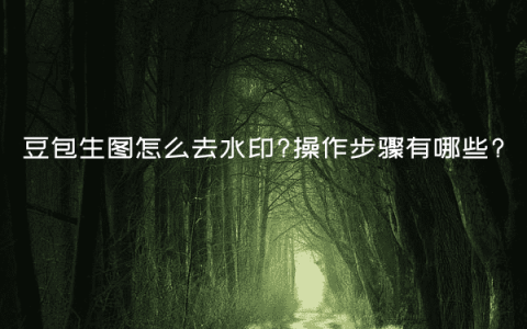 豆包生图怎么去水印?操作步骤有哪些?