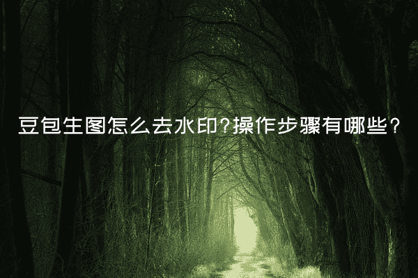 豆包生图怎么去水印?操作步骤有哪些?