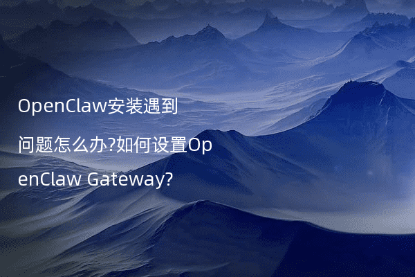 OpenClaw安装遇到问题怎么办?如何设置OpenClaw Gateway?