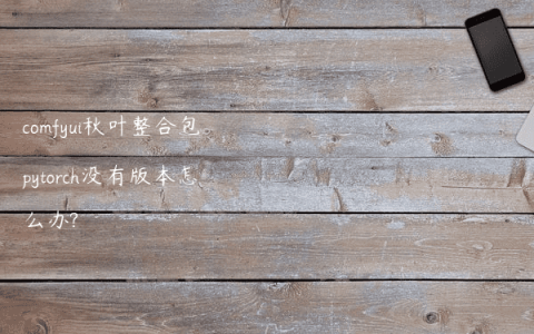 comfyui秋叶整合包pytorch没有版本怎么办?
