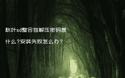 秋叶sd整合包解压密码是什么?安装失败怎么办?