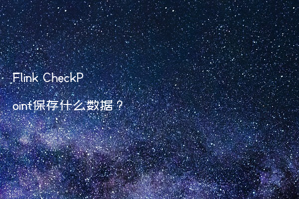 Flink CheckPoint保存什么数据？