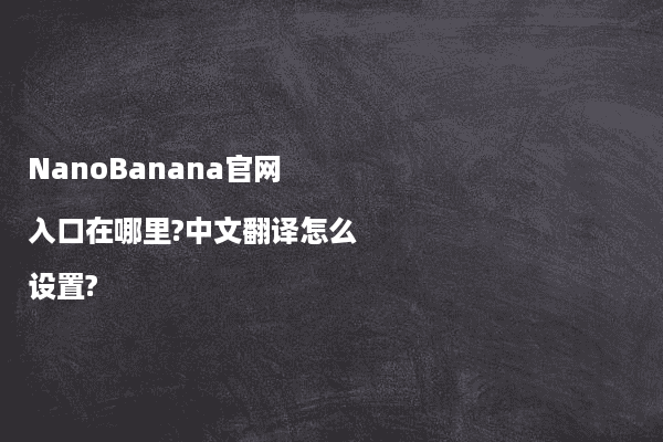 NanoBanana官网入口在哪里?中文翻译怎么设置?