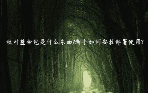 秋叶整合包是什么东西?新手如何安装部署使用?