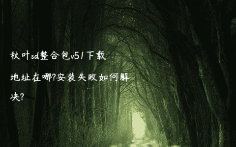秋叶sd整合包v51下载地址在哪?安装失败如何解决?
