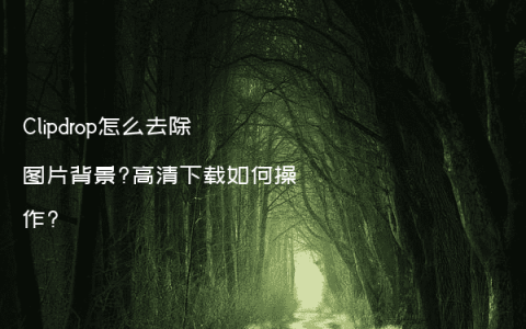Clipdrop怎么去除图片背景?高清下载如何操作?