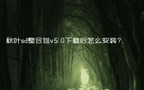秋叶sd整合包v5.0下载后怎么安装?