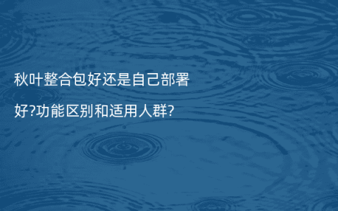 秋叶整合包好还是自己部署好?功能区别和适用人群?