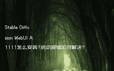 Stable Diffusion WebUI A1111怎么安装?启动报错如何解决?