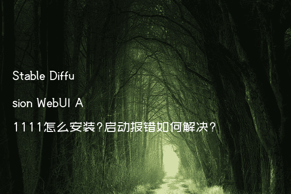 Stable Diffusion WebUI A1111怎么安装?启动报错如何解决?