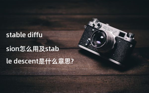 stable diffusion怎么用及stable descent是什么意思?