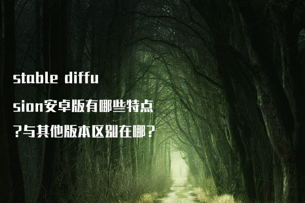 stable diffusion安卓版有哪些特点?与其他版本区别在哪?
