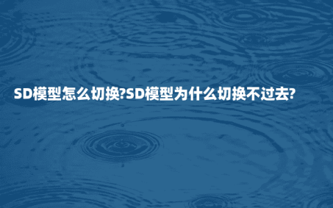 SD模型怎么切换?SD模型为什么切换不过去?
