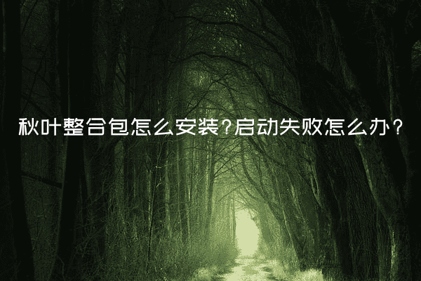 秋叶整合包怎么安装?启动失败怎么办?