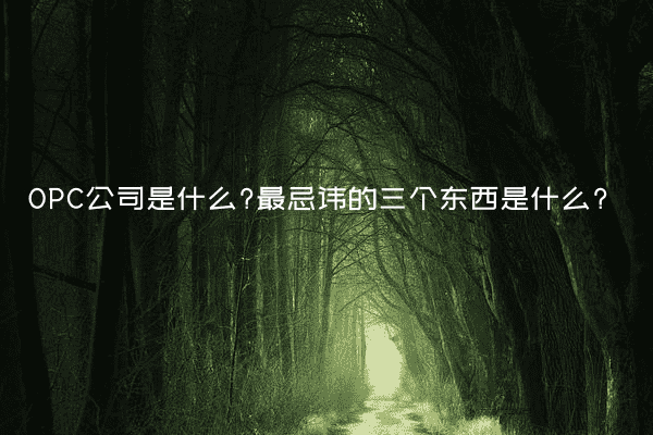 OPC公司是什么?最忌讳的三个东西是什么?