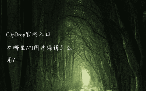 ClipDrop官网入口在哪里?AI图片编辑怎么用?