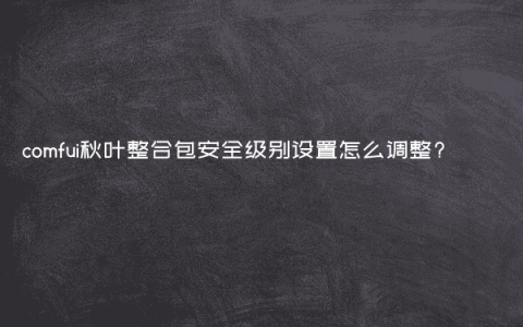 comfui秋叶整合包安全级别设置怎么调整?