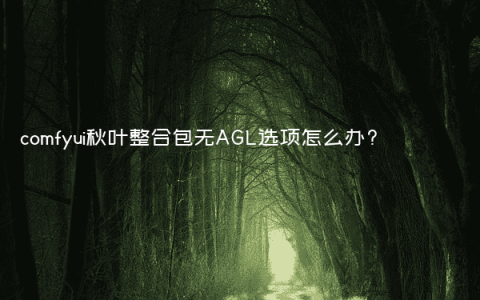 comfyui秋叶整合包无AGL选项怎么办?